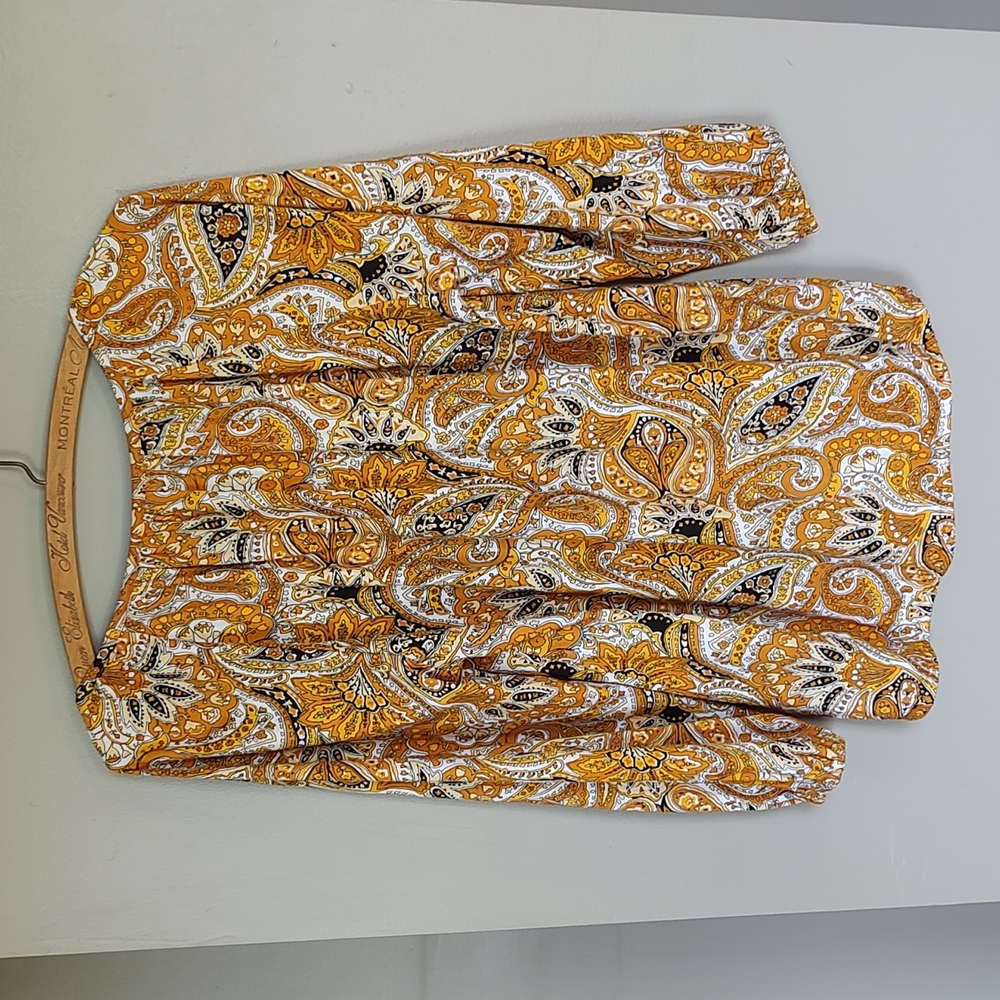 NWT! Michael Kors Floral Paisley Print Peasant Blouse Size Small - Picture 3 of 7
